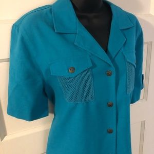 Alfred Dunner Size 14 Button Down Front Pockets